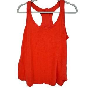Banana Republic Vibrant Orange Zip Back Sleeveless Top Small